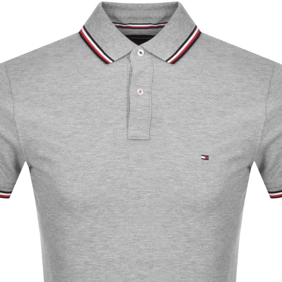 Alternative Image for ProductTommy Hilfiger Tipped Slim Fit Polo T Shirt Grey2